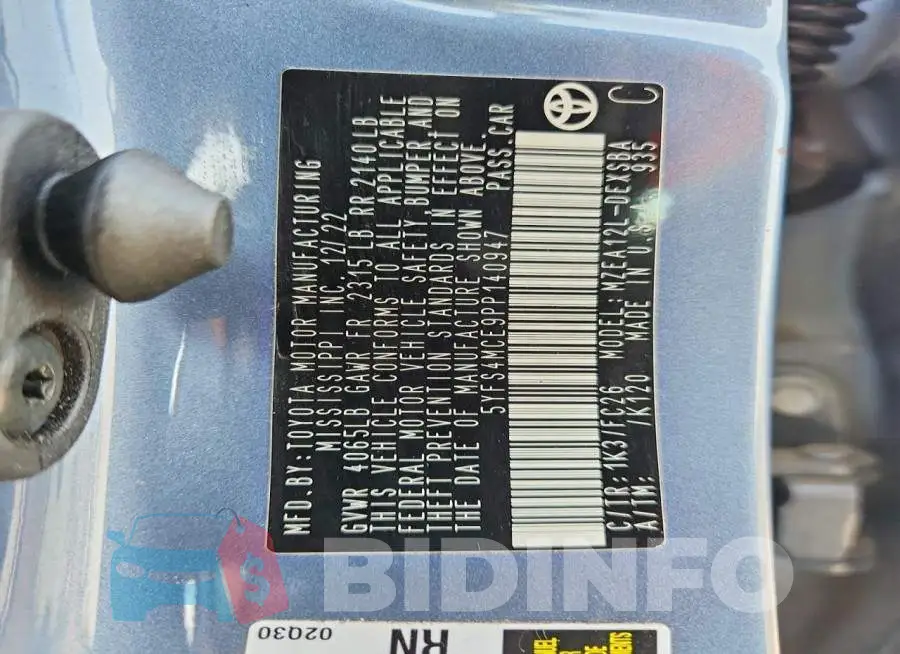 5YFS4MCE9PP140947 Photo# 12