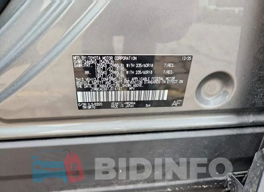JTMBCAEB6TJ016167 Photo# 13