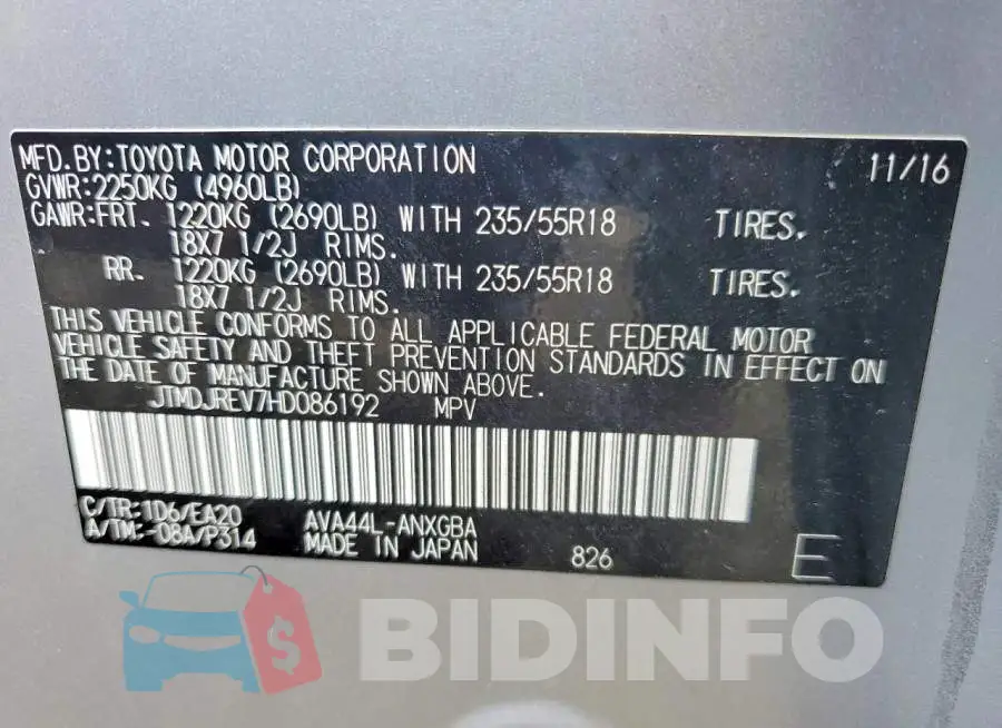 JTMDJREV7HD086192 Photo# 12