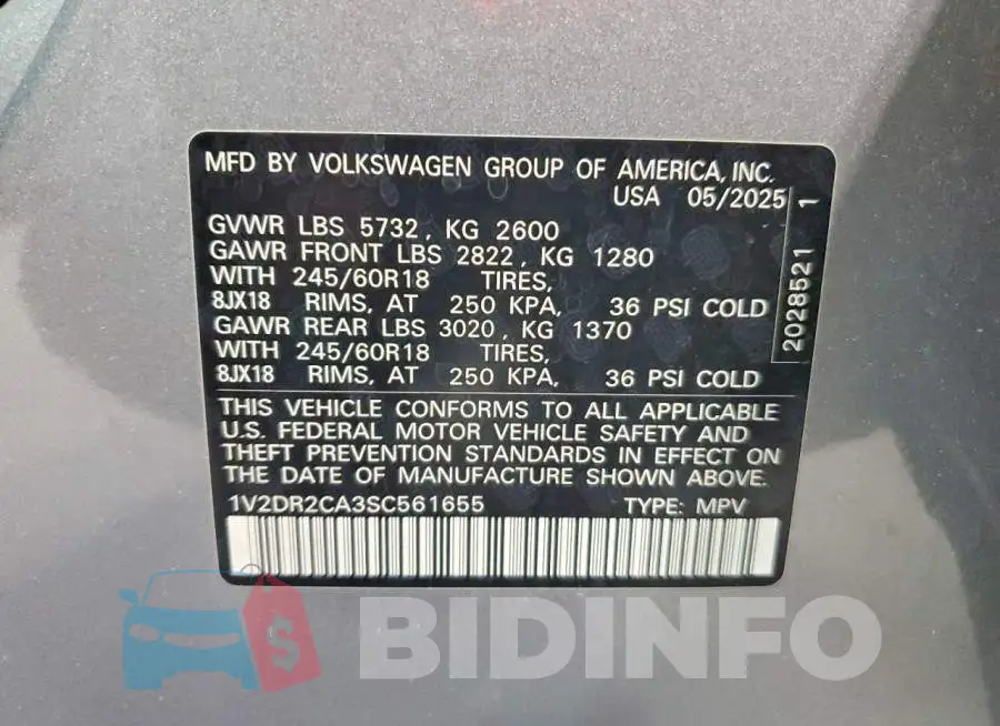 1V2DR2CA3SC561655 Photo# 13