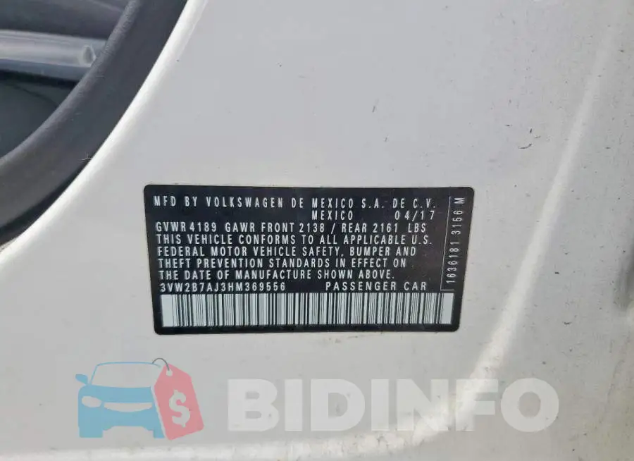 3VW2B7AJ3HM369556 Photo# 13