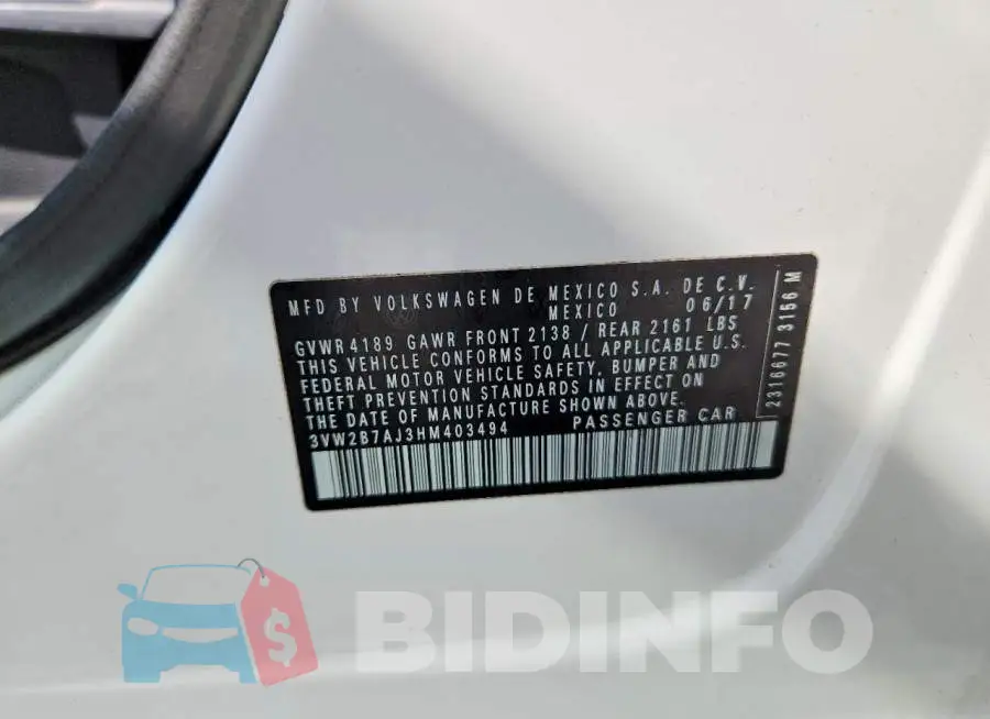3VW2B7AJ3HM403494 Photo# 12