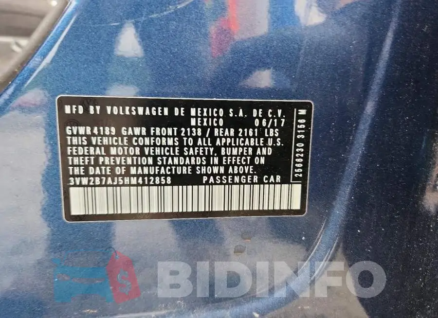 3VW2B7AJ5HM412858 Photo# 12