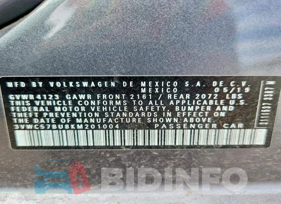 3VWC57BU8KM201004 Photo# 13