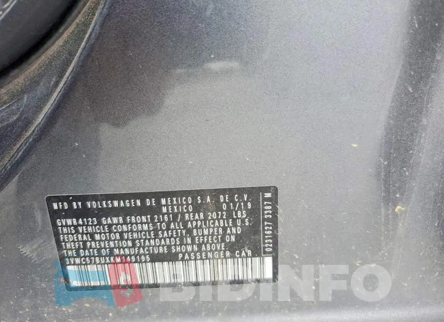 3VWC57BUXKM149195 Photo# 13