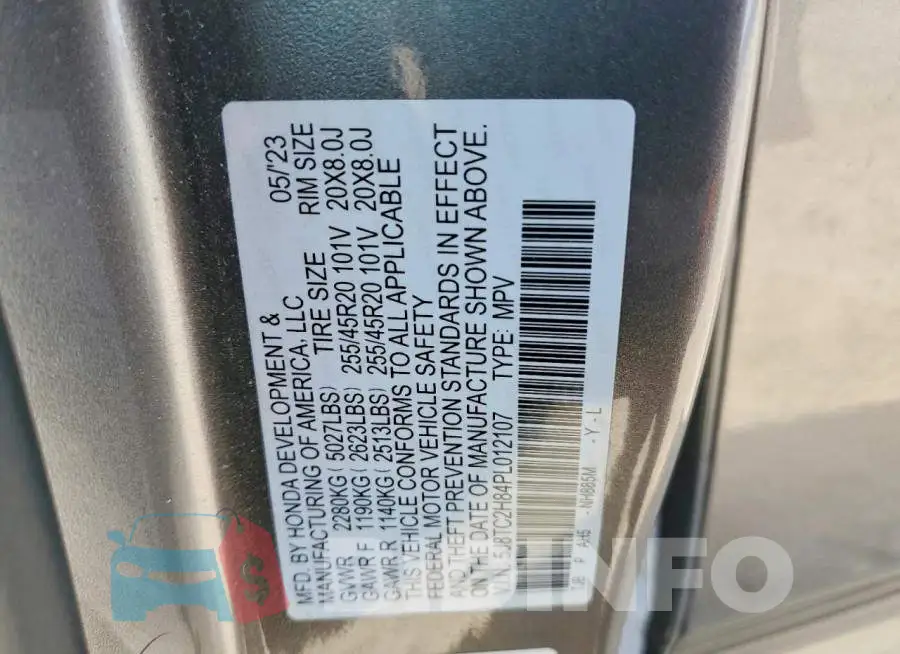 5J8TC2H84PL012107 Photo# 12