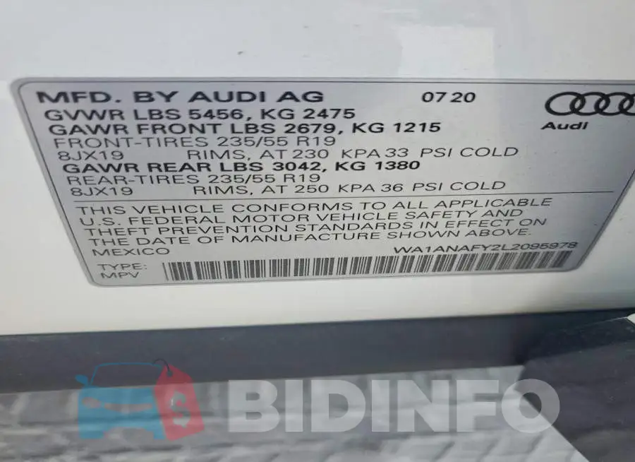 WA1ANAFY2L2095978 Photo# 13