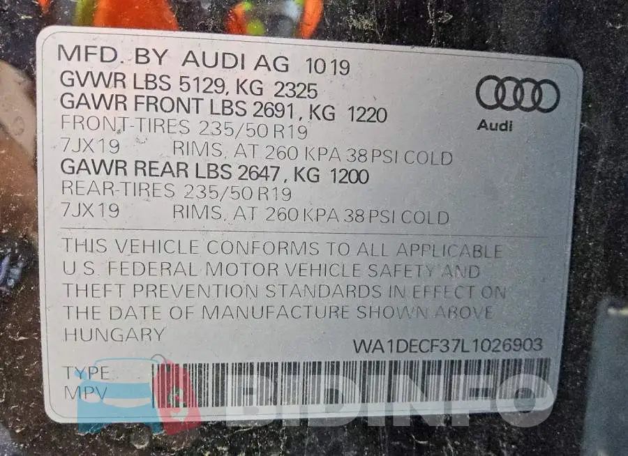WA1DECF37L1026903 Photo# 13