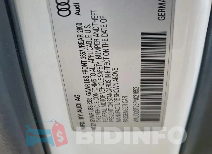WAUD3BF25PN021692 Photo# 12