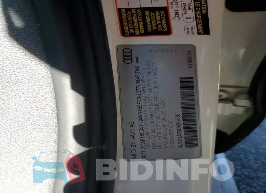 WAUF3AFC8JN047030 Photo# 12