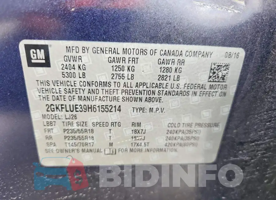 2GKFLUE39H6155214 Photo# 14
