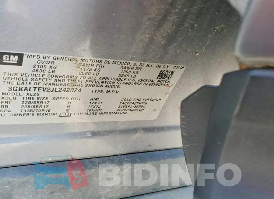 3GKALTEV2JL242024 Photo# 14