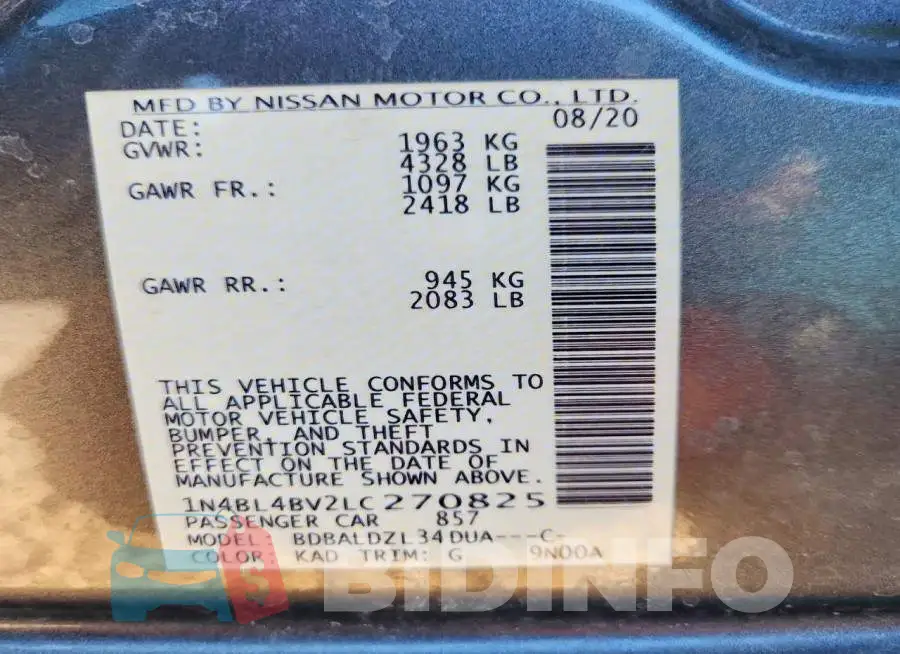 1N4BL4BV2LC270825 Photo# 12