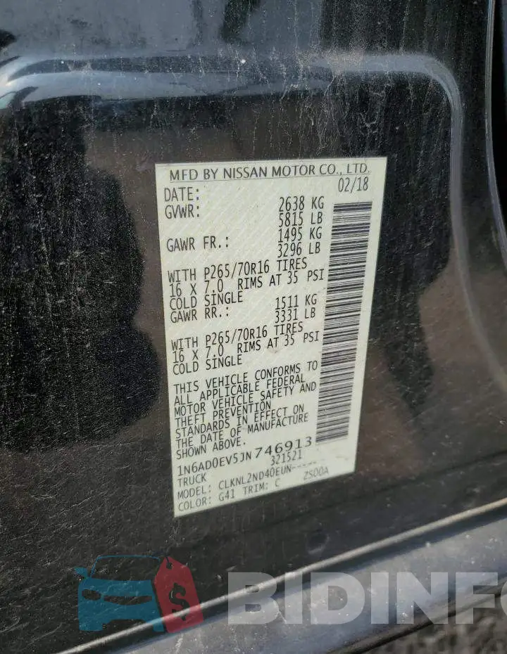 1N6AD0EV5JN746913 Photo# 12
