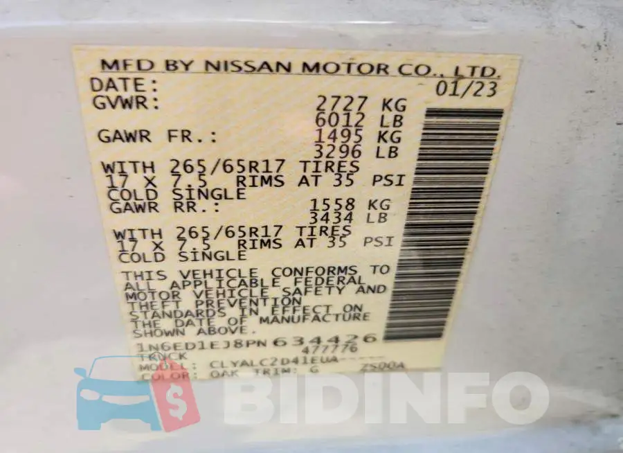 1N6ED1EJ8PN634426 Photo# 13