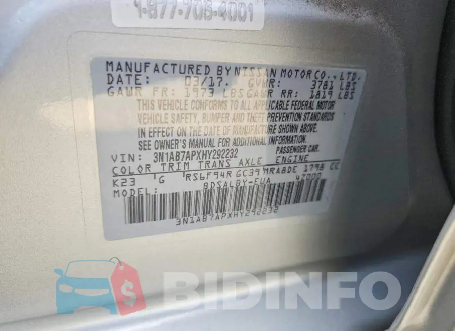 3N1AB7APXHY292232 Photo# 13