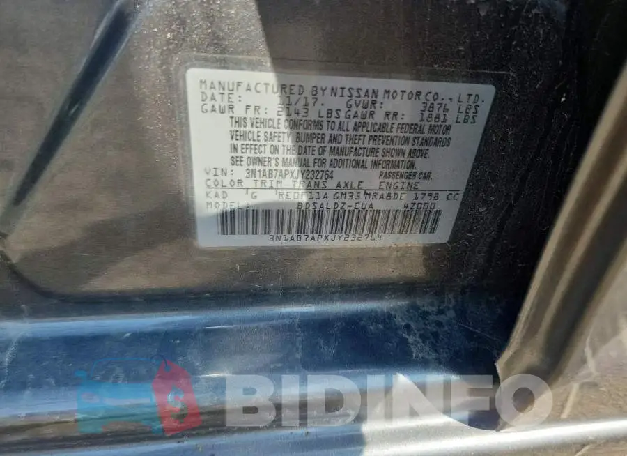 3N1AB7APXJY232764 Photo# 13