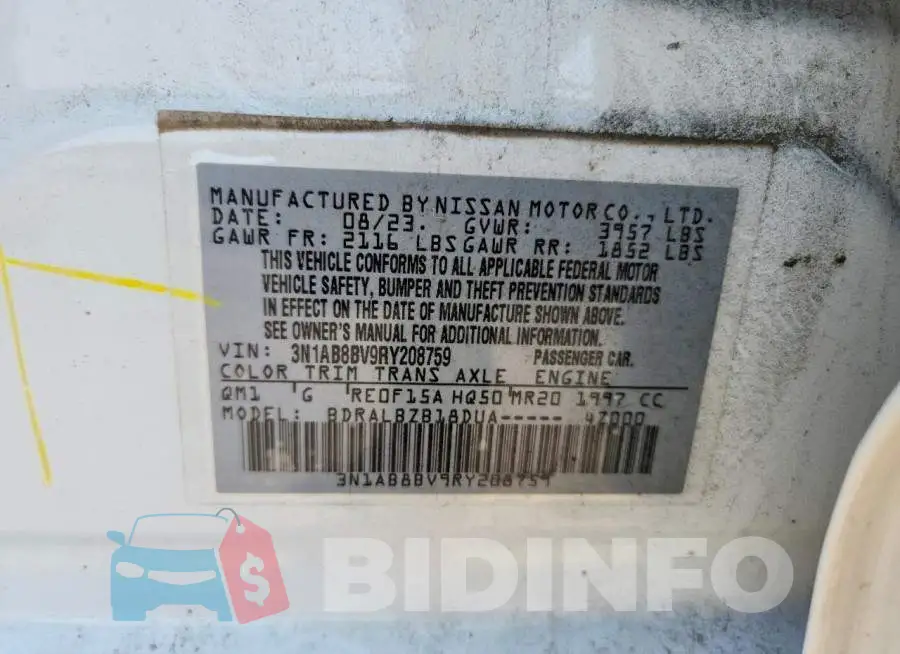 3N1AB8BV9RY208759 Photo# 12