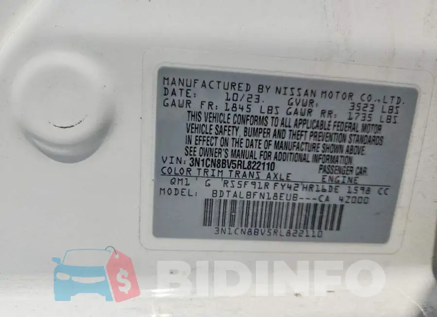 3N1CN8BV5RL822110 Photo# 12