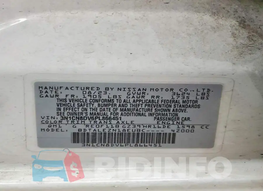 3N1CN8DV6PL866451 Photo# 13