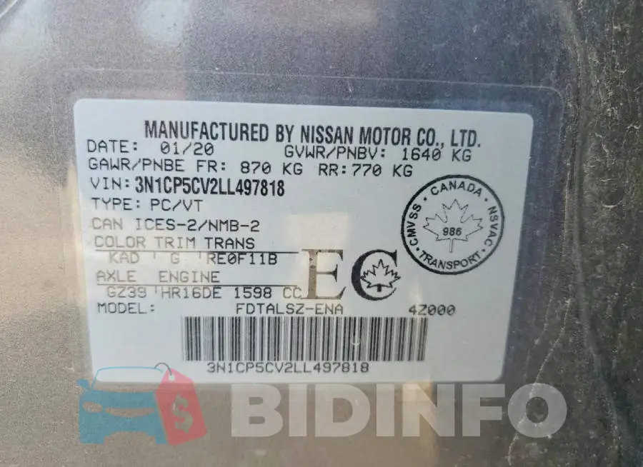 3N1CP5CV2LL497818 Photo# 13