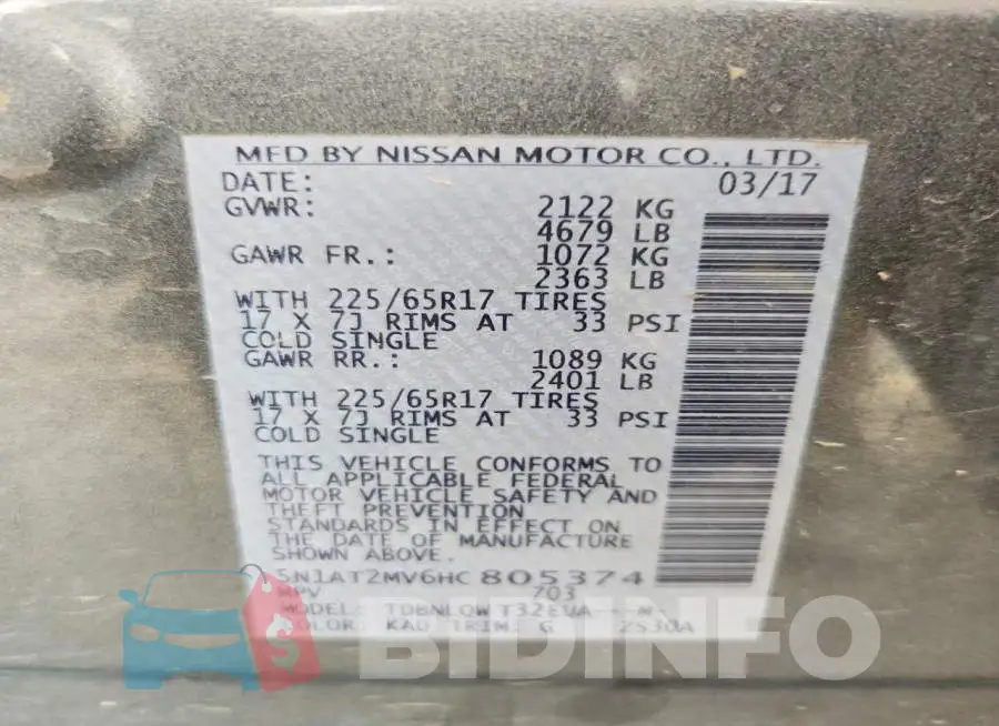 5N1AT2MV6HC805374 Photo# 14