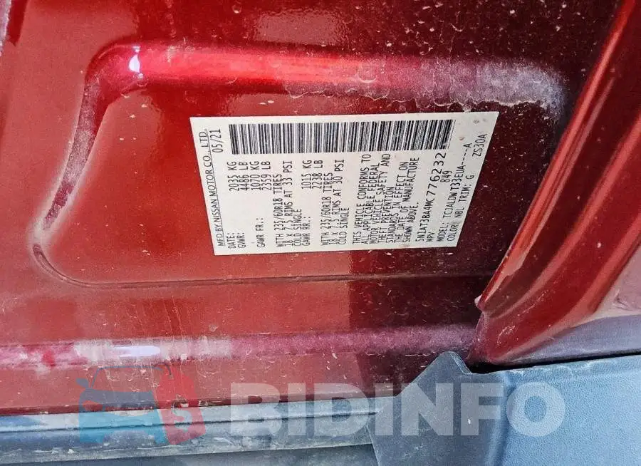 5N1AT3BA4MC776232 Photo# 13
