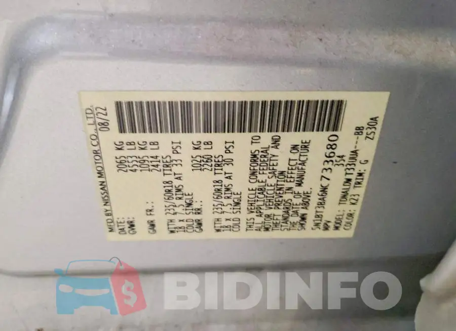 5N1BT3BA6NC733680 Photo# 13