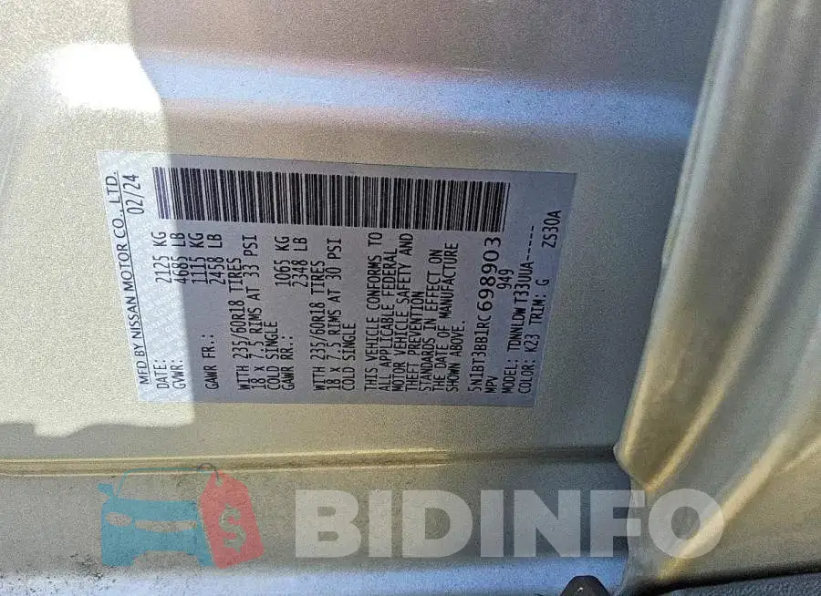 5N1BT3BB1RC698903 Photo# 13