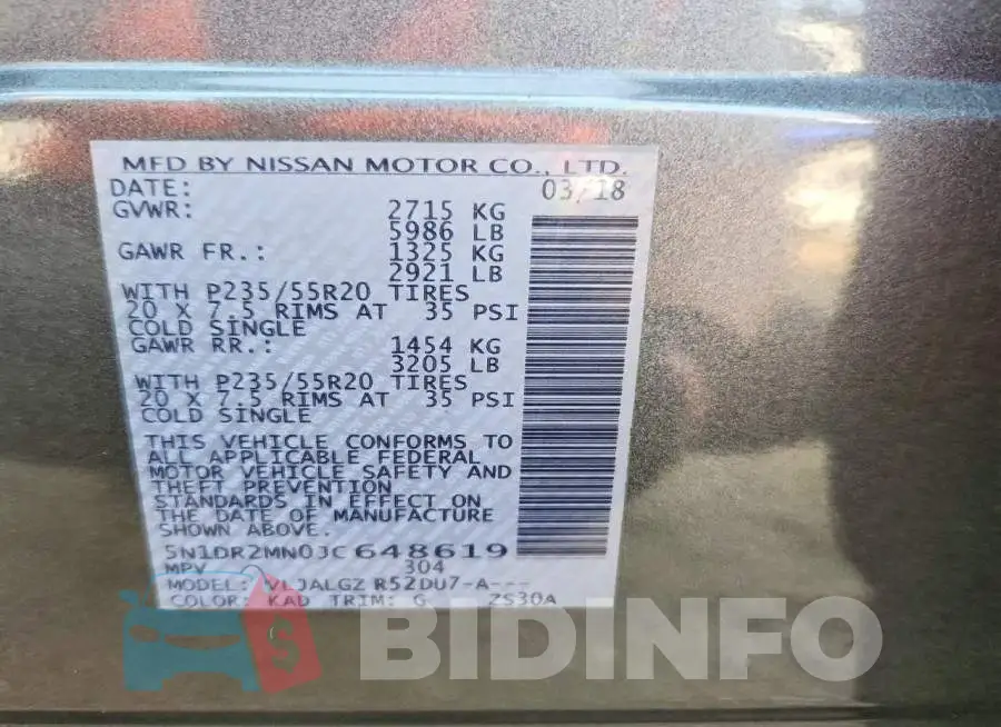 5N1DR2MN0JC648619 Photo# 12