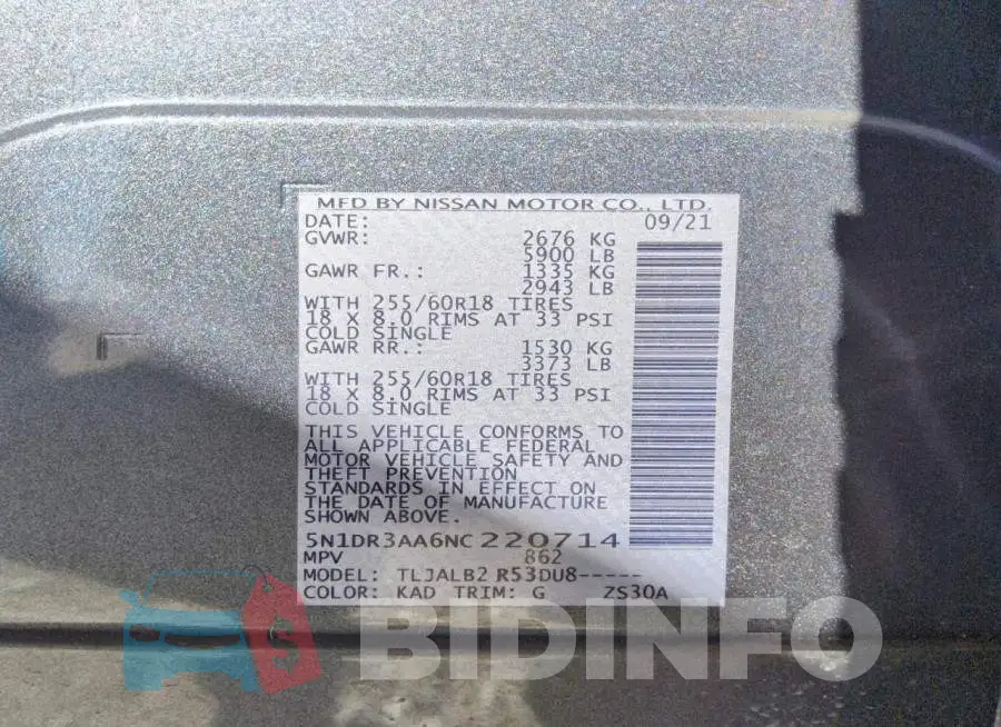 5N1DR3AA6NC220714 Photo# 14