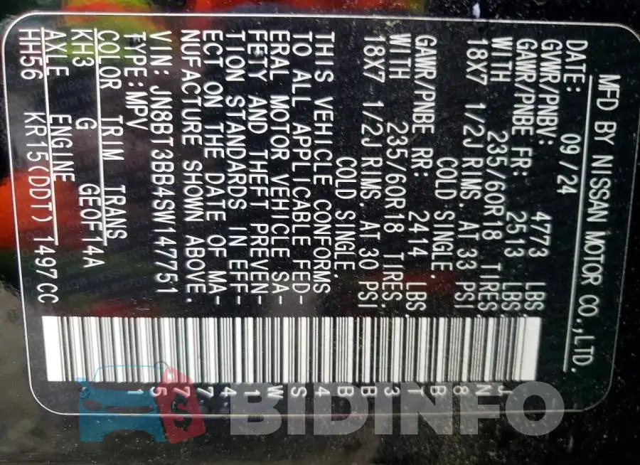 JN8BT3BB4SW147751 Photo# 12