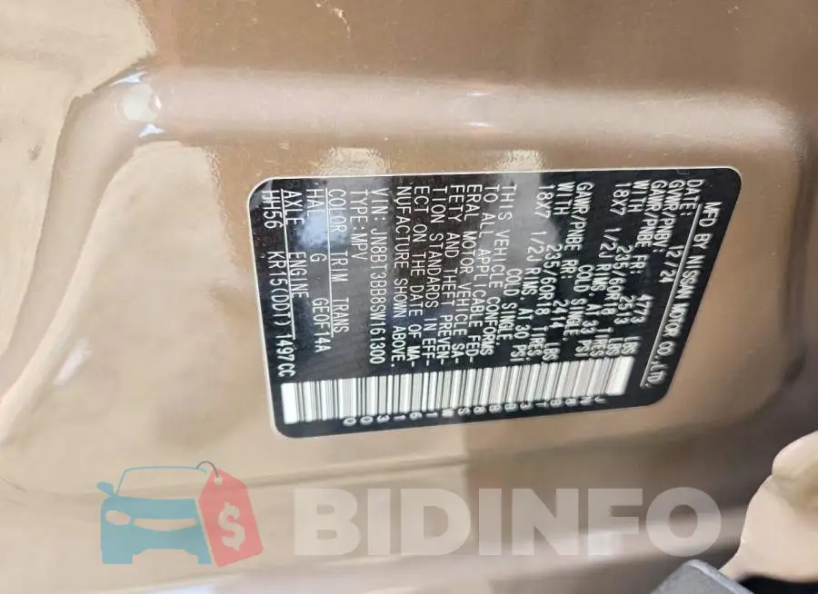 JN8BT3BB8SW161300 Photo# 13