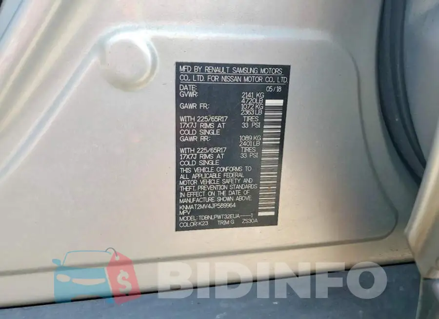 KNMAT2MV4JP589964 Photo# 13