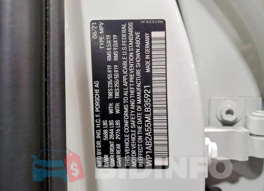 WP1AB2A55MLB35921 Photo# 14