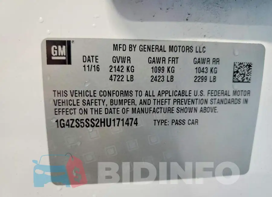 1G4ZS5SS2HU171474 Photo# 13