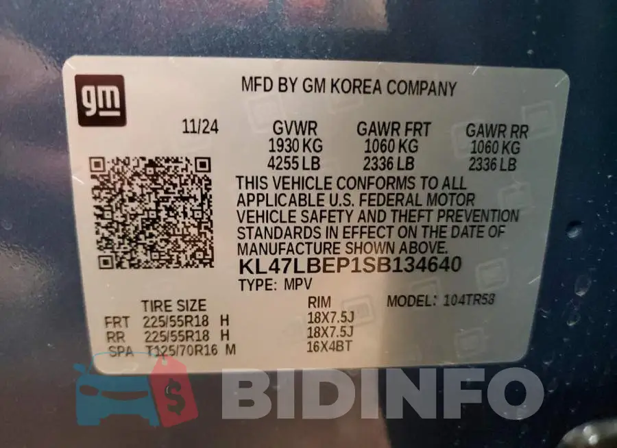 KL47LBEP1SB134640 Photo# 12