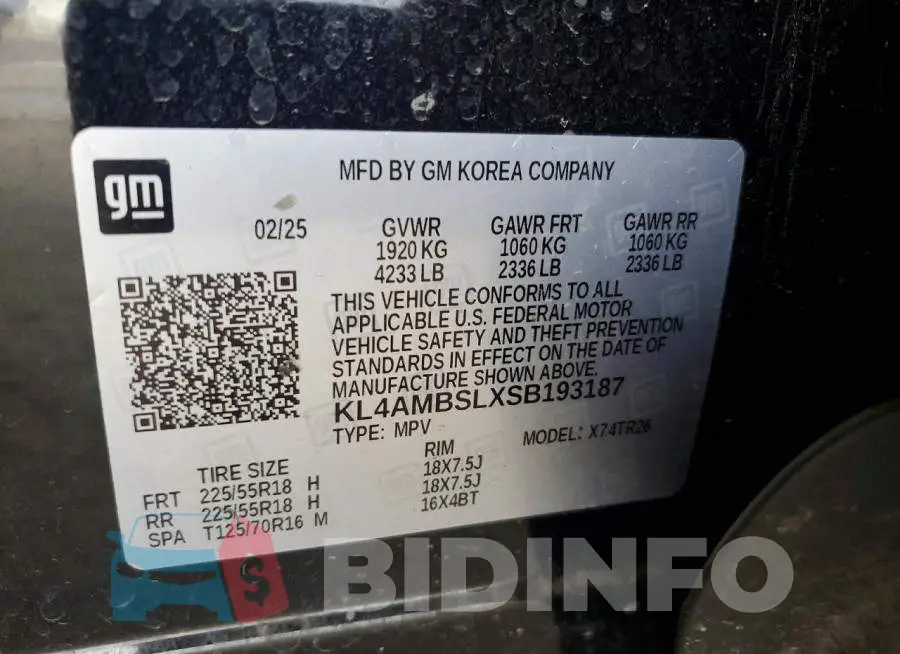 KL4AMBSLXSB193187 Photo# 13