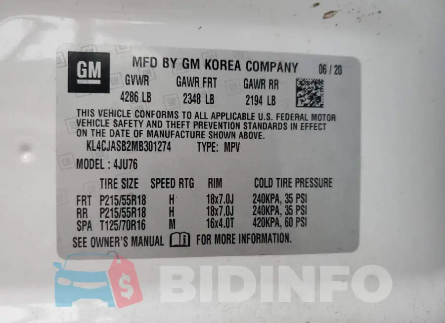 KL4CJASB2MB301274 Photo# 13