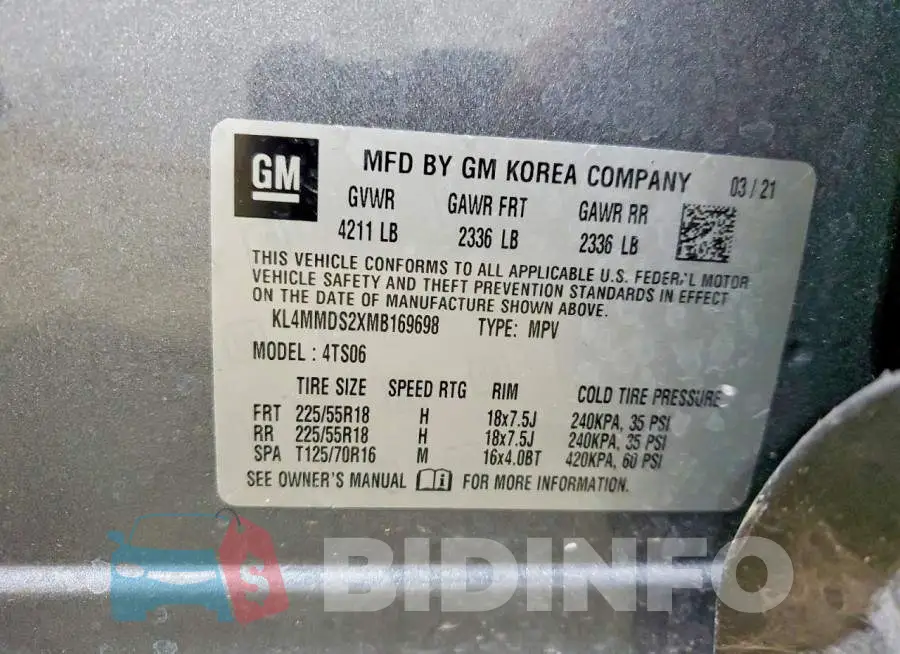 KL4MMDS2XMB169698 Photo# 12