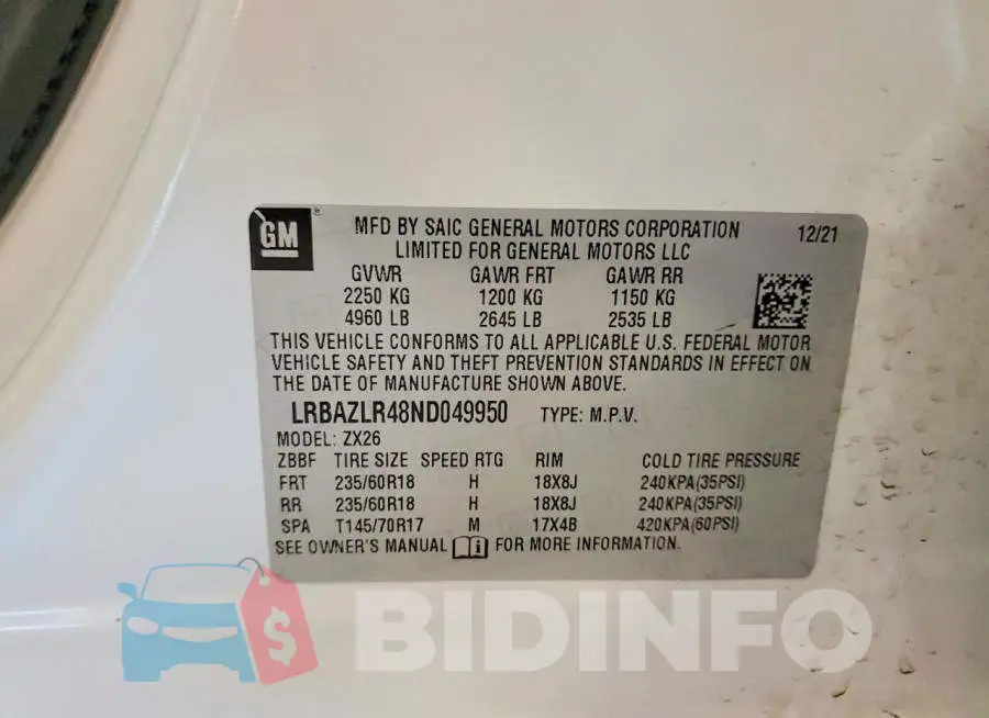 LRBAZLR48ND049950 Photo# 13