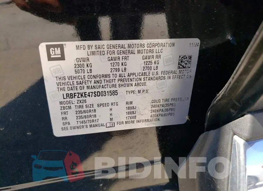 LRBFZKE47SD031585 Photo# 13