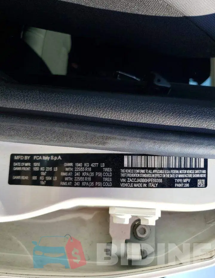 ZACCJABB6HPE59358 Photo# 13