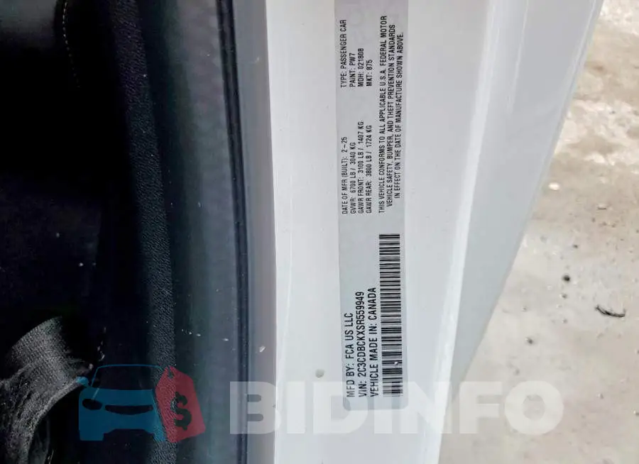 2C3CDBCKXSR559949 Photo# 12