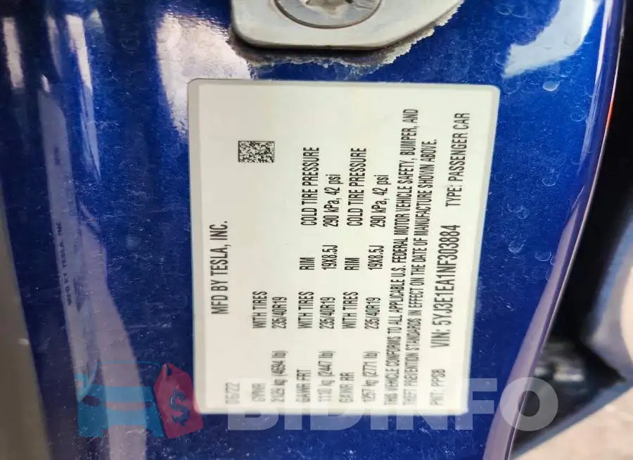 5YJ3E1EA1NF303884 Photo# 12