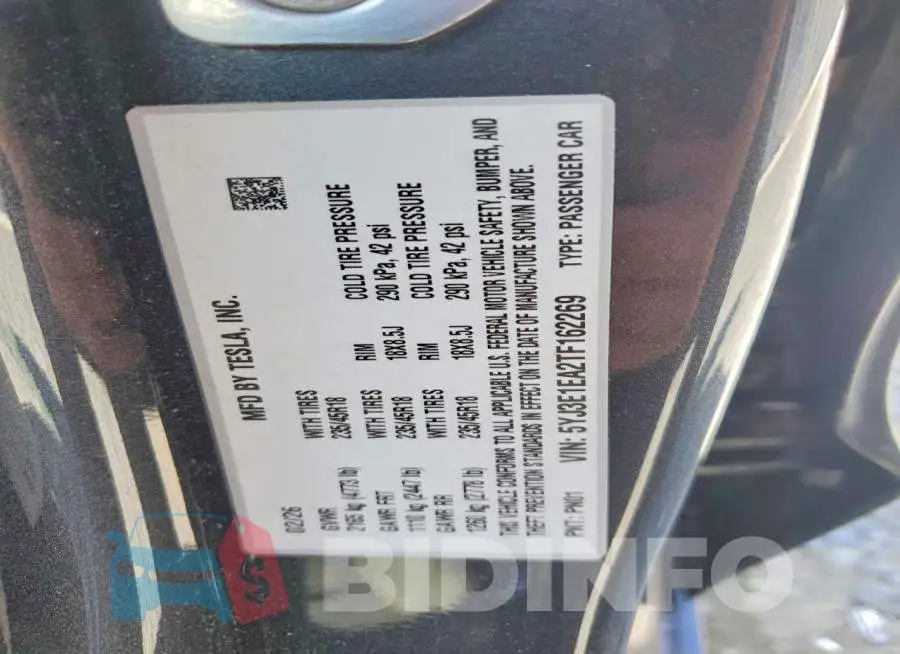 5YJ3E1EA2TF162269 Photo# 13