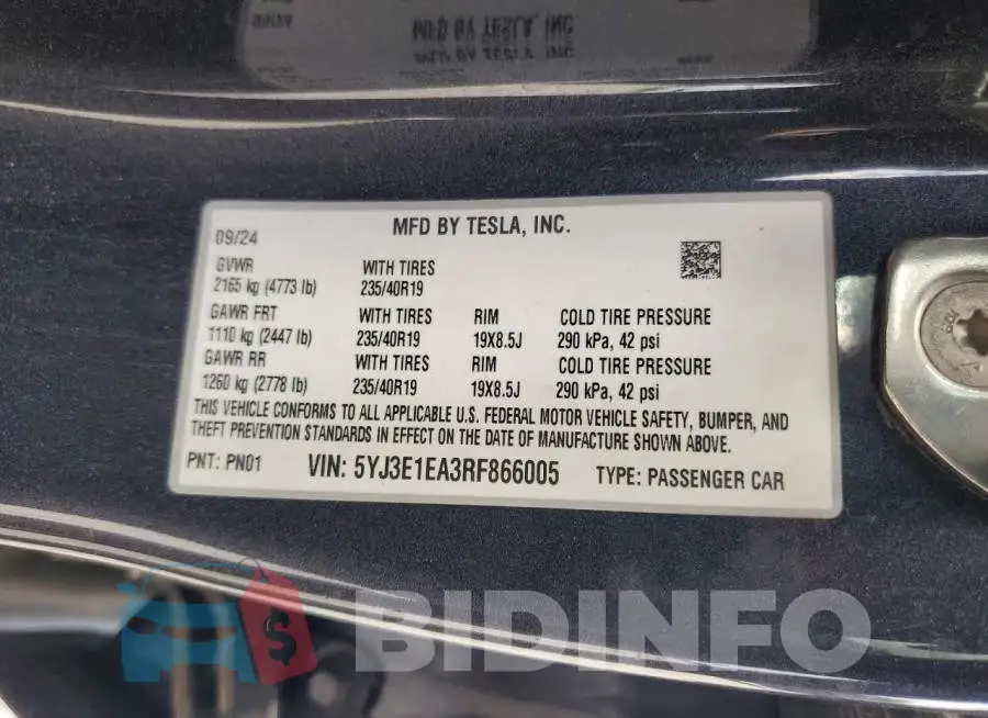 5YJ3E1EA3RF866005 Photo# 12