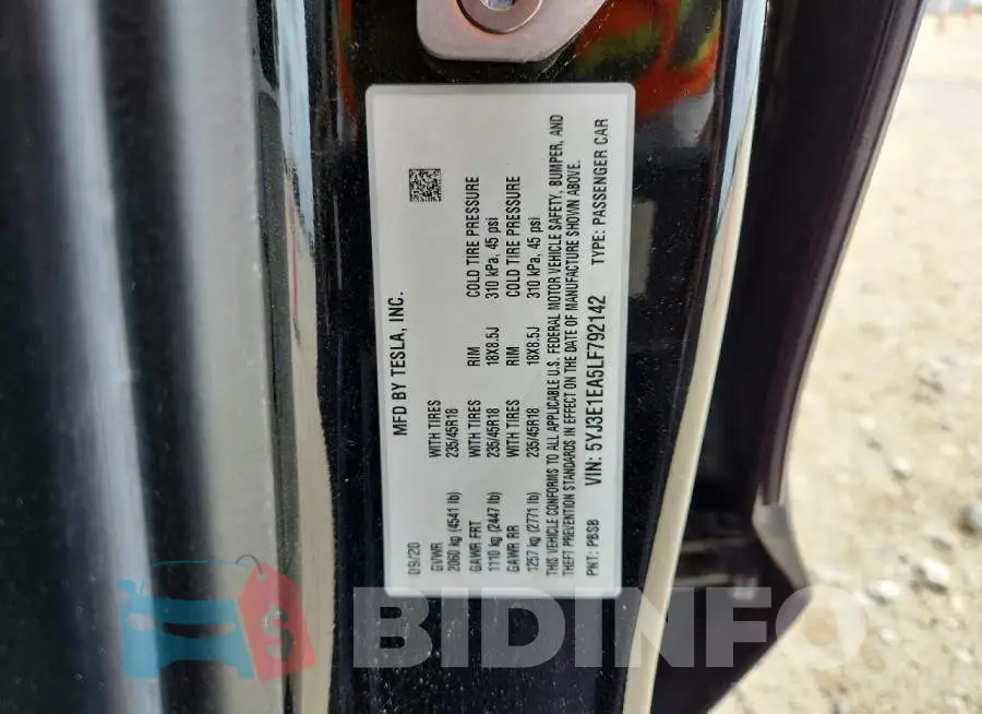5YJ3E1EA5LF792142 Photo# 13