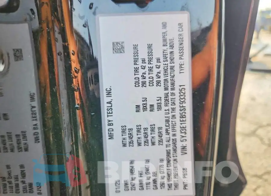 5YJ3E1EB5SF933251 Photo# 13