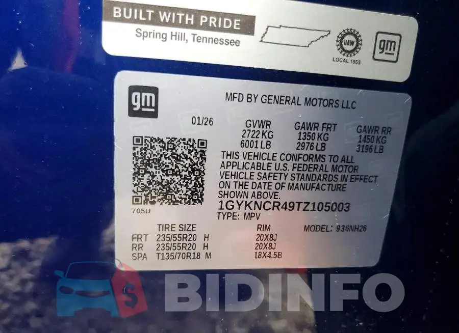 1GYKNCR49TZ105003 Photo# 14